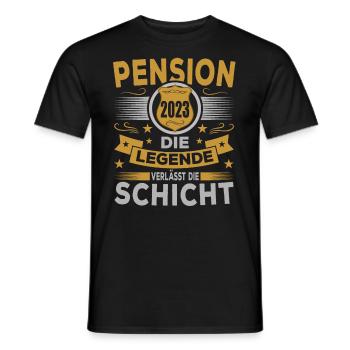Polizei Pension 2023 Legende verlässt Gelände - Männer T-Shirt - Schwarz - Vorne - AI Model Male 178 light (178cm)