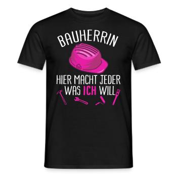Bauherrin Lustiger Spruch Geschenk Geschenkidee - Männer T-Shirt - Schwarz - Vorne - AI Model Male 178 light (178cm)
