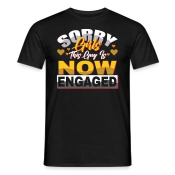 Désolé les filles, le gars est fiancé maintenant - T-shirt homme - noir - Devant - AI Model Male 178 light (178cm)