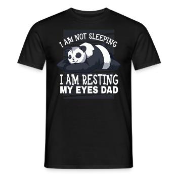 Je ne dors pas je repose mes yeux papa panda - T-shirt homme - noir - Devant - AI Model Male 178 light (178cm)