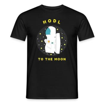 HODL à la lune Bitcoin Crypto Espace astronaute - T-shirt homme - noir - Devant - AI Model Male 178 light (178cm)