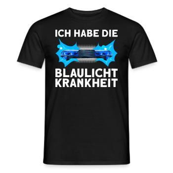 Polizei Feuerwehr Rettungsdienst Blaulicht - Männer T-Shirt - Schwarz - Vorne - AI Model Male 178 light (178cm)