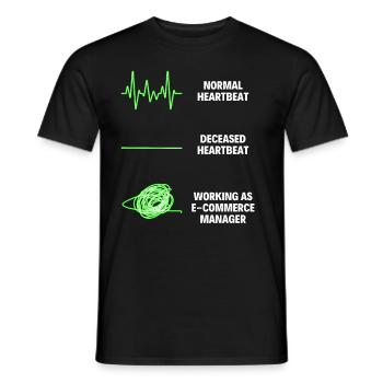 E-Commerce Manager Digital Marketing E-Commerce - Men's T-Shirt - black - Front - AI Model Male 178 light (178cm)