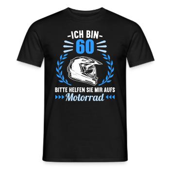 Ich bin 60 bitte helfen auf Motorrad 60 Geburtstag - Männer T-Shirt - Schwarz - Vorne - AI Model Male 178 light (178cm)