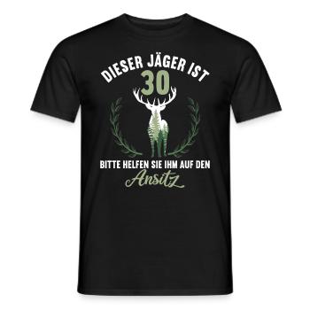 30 Jahre helfen auf Hochsitz 30 Geburtstag Jäger - Männer T-Shirt - Schwarz - Vorne - AI Model Male 178 light (178cm)