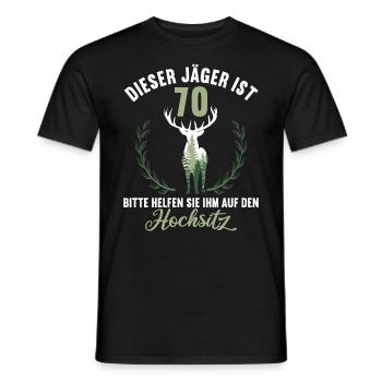 70 Jahre helfen auf Hochsitz 70 Geburtstag Jäger - Männer T-Shirt - Schwarz - Vorne - AI Model Male 178 light (178cm)