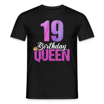 19 Jahre Alt 19 Geburtstag Birthday Queen - Männer T-Shirt - Schwarz - Vorne - AI Model Male 178 light (178cm)