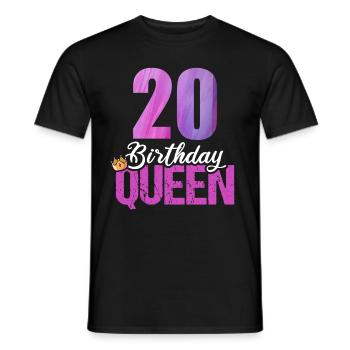 20 Years Old 20 Birthday Birthday Queen - Men's T-Shirt - black - Front - AI Model Male 178 light (178cm)