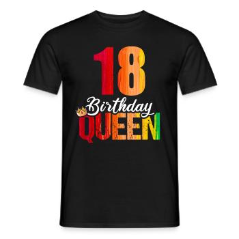 18 ans 18 anniversaire Anniversaire Reine d’anniversaire - T-shirt homme - noir - Devant - AI Model Male 178 light (178cm)