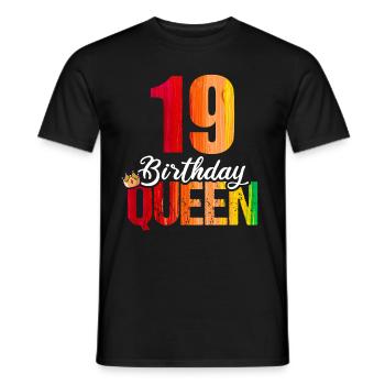 19 Jahre Alt 19 Geburtstag Birthday Queen - Männer T-Shirt - Schwarz - Vorne - AI Model Male 178 light (178cm)