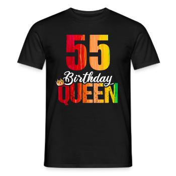 55 years old 55 birthday Birthday Queen - Men's T-Shirt - black - Front - AI Model Male 178 light (178cm)