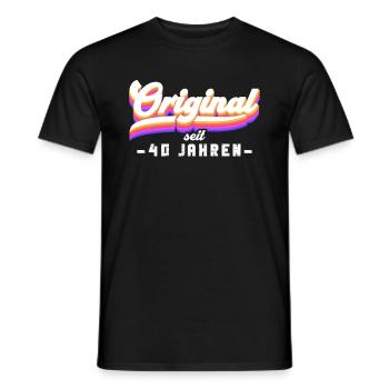 Original seit 40 Jahren 40 Jahre 40 Geburtstag - Männer T-Shirt - Schwarz - Vorne - AI Model Male 178 light (178cm)