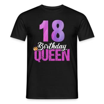 18 ans 18 anniversaire Anniversaire Reine d’anniversaire - T-shirt homme - noir - Devant - AI Model Male 178 light (178cm)