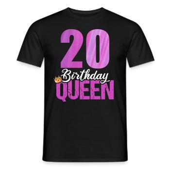 20 Years Old 20 Birthday Birthday Queen - Men's T-Shirt - black - Front - AI Model Male 178 light (178cm)