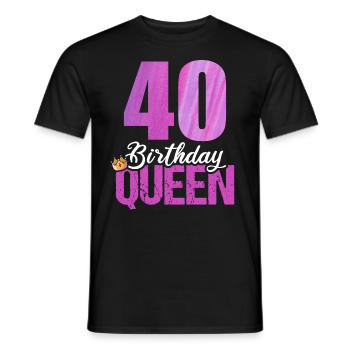 40 years old 40 birthday Birthday Queen - Men's T-Shirt - black - Front - AI Model Male 178 light (178cm)