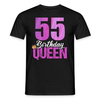 55 years old 55 birthday Birthday Queen - Men's T-Shirt - black - Front - AI Model Male 178 light (178cm)