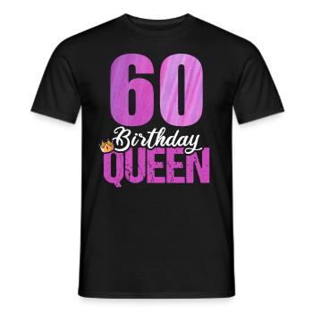 60 ans 60 anniversaire anniversaire reine - T-shirt homme - noir - Devant - AI Model Male 178 light (178cm)