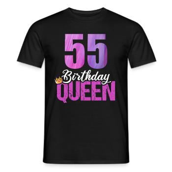 55 years old 55 birthday Birthday Queen - Men's T-Shirt - black - Front - AI Model Male 178 light (178cm)