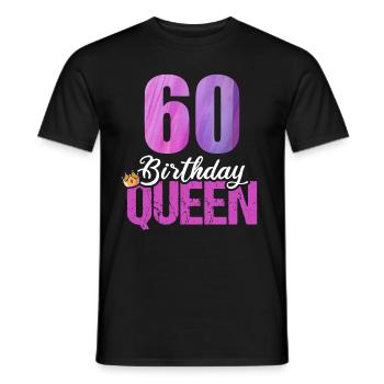 60 ans 60 anniversaire anniversaire reine - T-shirt homme - noir - Devant - AI Model Male 178 light (178cm)