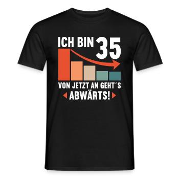 Ich bin 35 Ab jetzt gehts abwärts 35 Geburtstag - Männer T-Shirt - Schwarz - Vorne - AI Model Male 178 light (178cm)