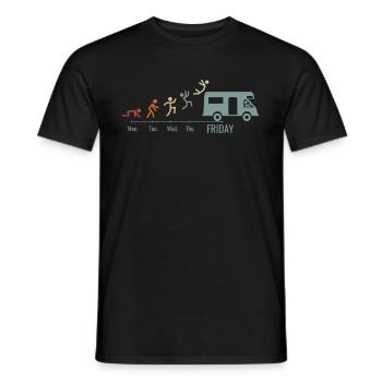 Reisemobil Fahrer Camping-Wagen Wochenende Vintage - Männer T-Shirt - Schwarz - Vorne - AI Model Male 178 light (178cm)
