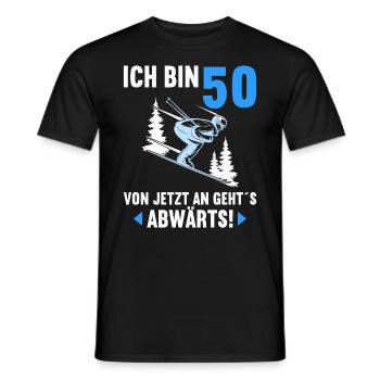 Ich bin 50 Ab jetzt gehts abwärts 50 Geburtstag - Männer T-Shirt - Schwarz - Vorne - AI Model Male 178 light (178cm)