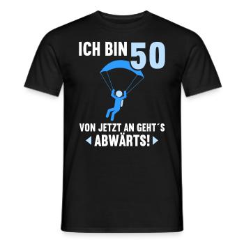 Ich bin 50 Ab jetzt gehts abwärts 50 Geburtstag - Männer T-Shirt - Schwarz - Vorne - AI Model Male 178 light (178cm)