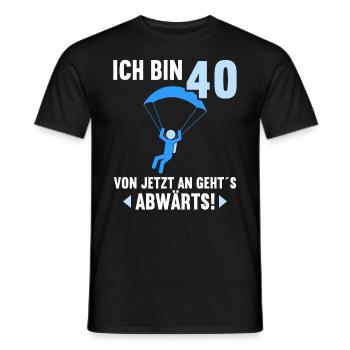 Ich bin 40 Ab jetzt gehts abwärts 40 Geburtstag - Männer T-Shirt - Schwarz - Vorne - AI Model Male 178 light (178cm)