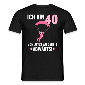 Ich bin 40 Ab jetzt gehts abwärts 40 Geburtstag - Männer T-Shirt - Schwarz - Vorne - AI Model Male 178 light (178cm)
