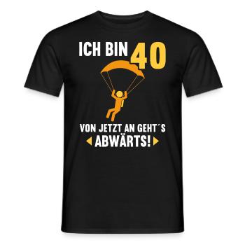 Ich bin 40 Ab jetzt gehts abwärts 40 Geburtstag - Männer T-Shirt - Schwarz - Vorne - AI Model Male 178 light (178cm)
