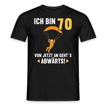 Ich bin 70 Ab jetzt gehts abwärts 70 Geburtstag - Männer T-Shirt - Schwarz - Vorne - AI Model Male 178 light (178cm)