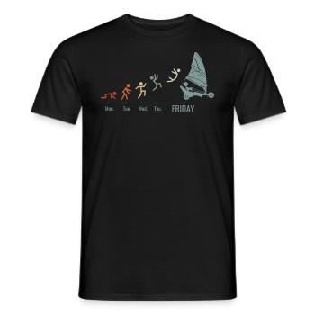 Sand Sailing Windracer Vintage Landsegler - Men's T-Shirt - black - Front - AI Model Male 178 light (178cm)