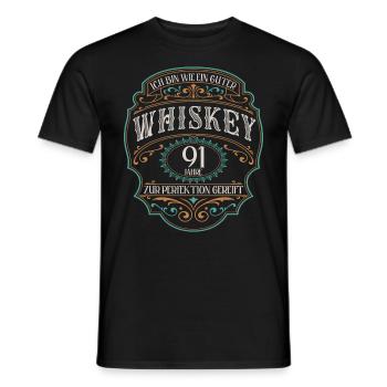 91 Jahre bin guter Whisky Whiskey 91. Geburtstag - Männer T-Shirt - Schwarz - Vorne - AI Model Male 178 light (178cm)