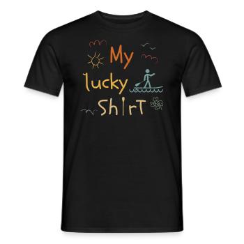 SUP paddleboarding Stand Up Paddle Stehpaddler - Männer T-Shirt - Schwarz - Vorne - AI Model Male 178 light (178cm)