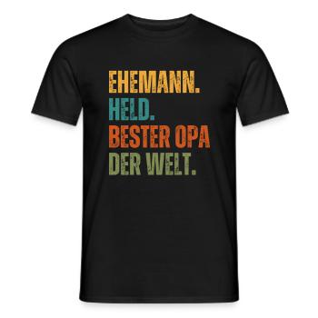 Ehemann Held bester Opa der Welt - Männer T-Shirt - Schwarz - Vorne - AI Model Male 178 light (178cm)
