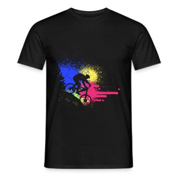 MTB Mountainbike MTB Fahrrad Mountainbike - Männer T-Shirt - Schwarz - Vorne - AI Model Male 178 light (178cm)