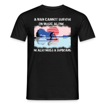 SUP Gitarren-Musik paddleboarding Stand Up Paddle - Männer T-Shirt - Schwarz - Vorne - AI Model Male 178 light (178cm)
