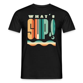 What's SUP paddleboarding Stand Up Paddle Vintage - Männer T-Shirt - Schwarz - Vorne - AI Model Male 178 light (178cm)