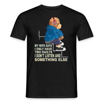 Meine Frau Sagt, Ich Habe Nur Zwei Fehler Bären - Männer T-Shirt - Schwarz - Vorne - AI Model Male 178 light (178cm)