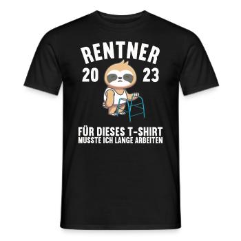 Rente 2023 Ruhestand Abschied Rentner 2023 - Männer T-Shirt - Schwarz - Vorne - AI Model Male 178 light (178cm)