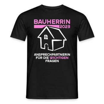 Bauherrin 2023 Ansprechpartnerin wichtigen Fragen - Männer T-Shirt - Schwarz - Vorne - AI Model Male 178 light (178cm)