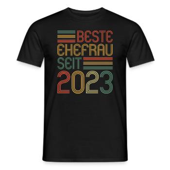 Meilleure épouse depuis 2023 1er anniversaire de mariage - T-shirt homme - noir - Devant - AI Model Male 178 light (178cm)
