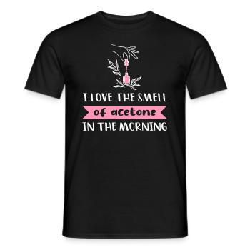 J’adore l’odeur de l’acétone le matin - T-shirt homme - noir - Devant - AI Model Male 178 light (178cm)