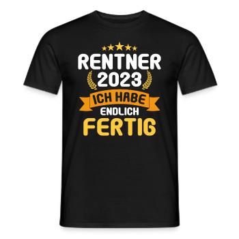 Rente 2023 Ruhestand Abschied Rentner 2023 - Männer T-Shirt - Schwarz - Vorne - AI Model Male 178 light (178cm)