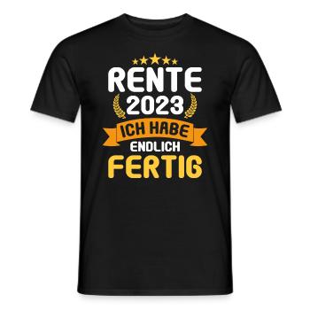 Rentner 2023 Rentnerin 2023 Rente 2023 - Männer T-Shirt - Schwarz - Vorne - AI Model Male 178 light (178cm)