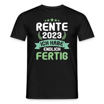 Rentner 2023 Rentnerin 2023 Rente 2023 - Männer T-Shirt - Schwarz - Vorne - AI Model Male 178 light (178cm)