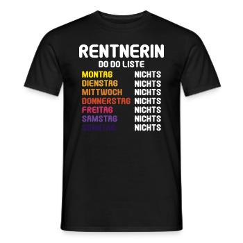 Rente 2023 Rentnerin To Do Liste Rentnerin 2023 - Männer T-Shirt - Schwarz - Vorne - AI Model Male 178 light (178cm)