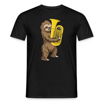 Sloth Music Gift Kids Band Tuba - T-shirt homme - noir - Devant - AI Model Male 178 light (178cm)