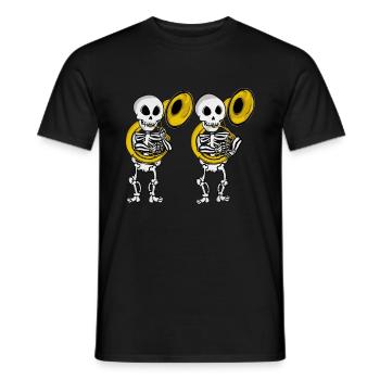 Sousaphon Spieler Skelett Musik Big Band Sousaphon - Männer T-Shirt - Schwarz - Vorne - AI Model Male 178 light (178cm)
