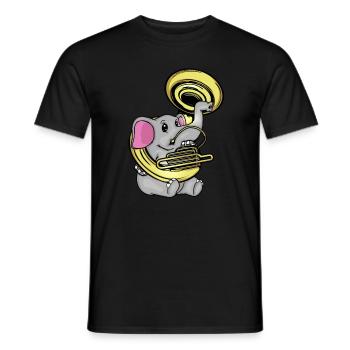 Sousaphone Musik Big Band Orchester Süßer Elefant - Männer T-Shirt - Schwarz - Vorne - AI Model Male 178 light (178cm)